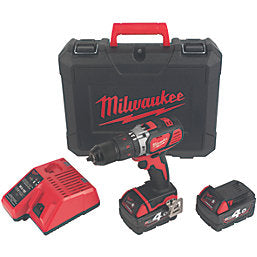 Milwaukee M18 BPDN-402C 18V 2 x 4.0Ah Li-Ion RedLithium Cordless Combi Drill